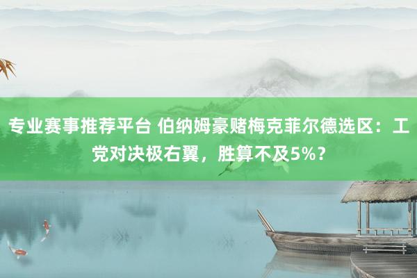 专业赛事推荐平台 伯纳姆豪赌梅克菲尔德选区:工党对决极右翼,胜算不及5%?