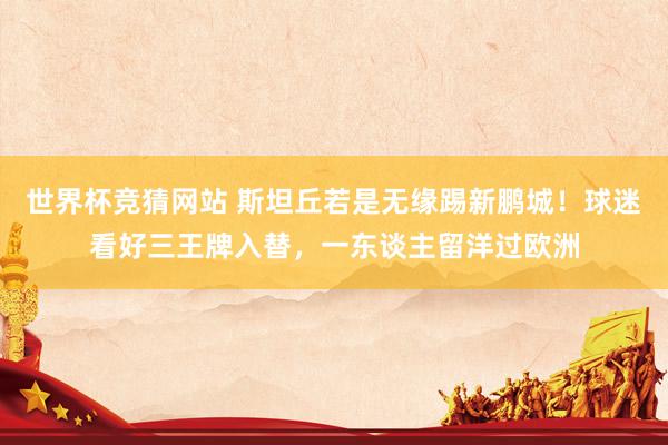 世界杯竞猜网站 斯坦丘若是无缘踢新鹏城!球迷看好三王牌入替,一东谈主留洋过欧洲