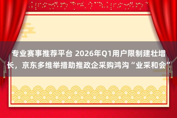 专业赛事推荐平台 2026年Q1用户限制建壮增长,京东多维举措助推政企采购鸿沟“业采和会”