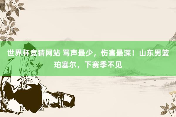 世界杯竞猜网站 骂声最少,伤害最深!山东男篮珀塞尔,下赛季不见