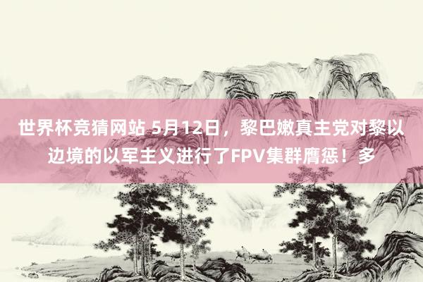 世界杯竞猜网站 5月12日,黎巴嫩真主党对黎以边境的以军主义进行了FPV集群膺惩!多