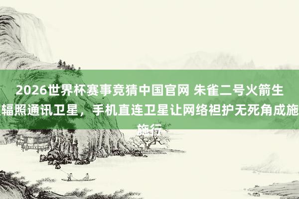2026世界杯赛事竞猜中国官网 朱雀二号火箭生效辐照通讯卫星,手机直连卫星让网络袒护无死角成施行