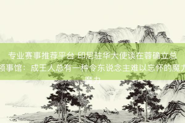 专业赛事推荐平台 印尼驻华大使谈在蓉确立总领事馆:成王人总有一种令东说念主难以忘怀的魔力