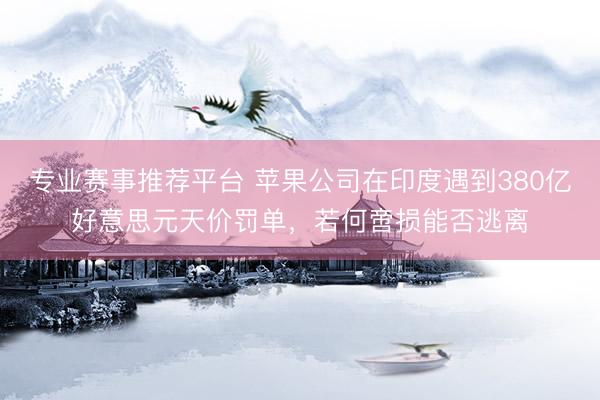 专业赛事推荐平台 苹果公司在印度遇到380亿好意思元天价罚单,若何啻损能否逃离
